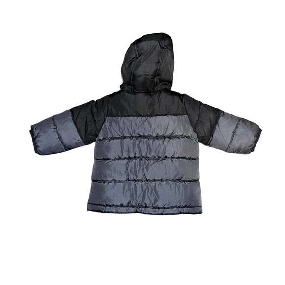 Baby Boys' Puffer Jacket By DKNY | Black/Gray| Size: 12M - Picture 2 of 4
